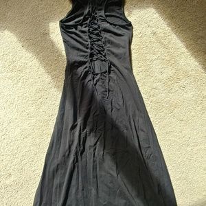 Earthbound maxi hooded laced and open back dress